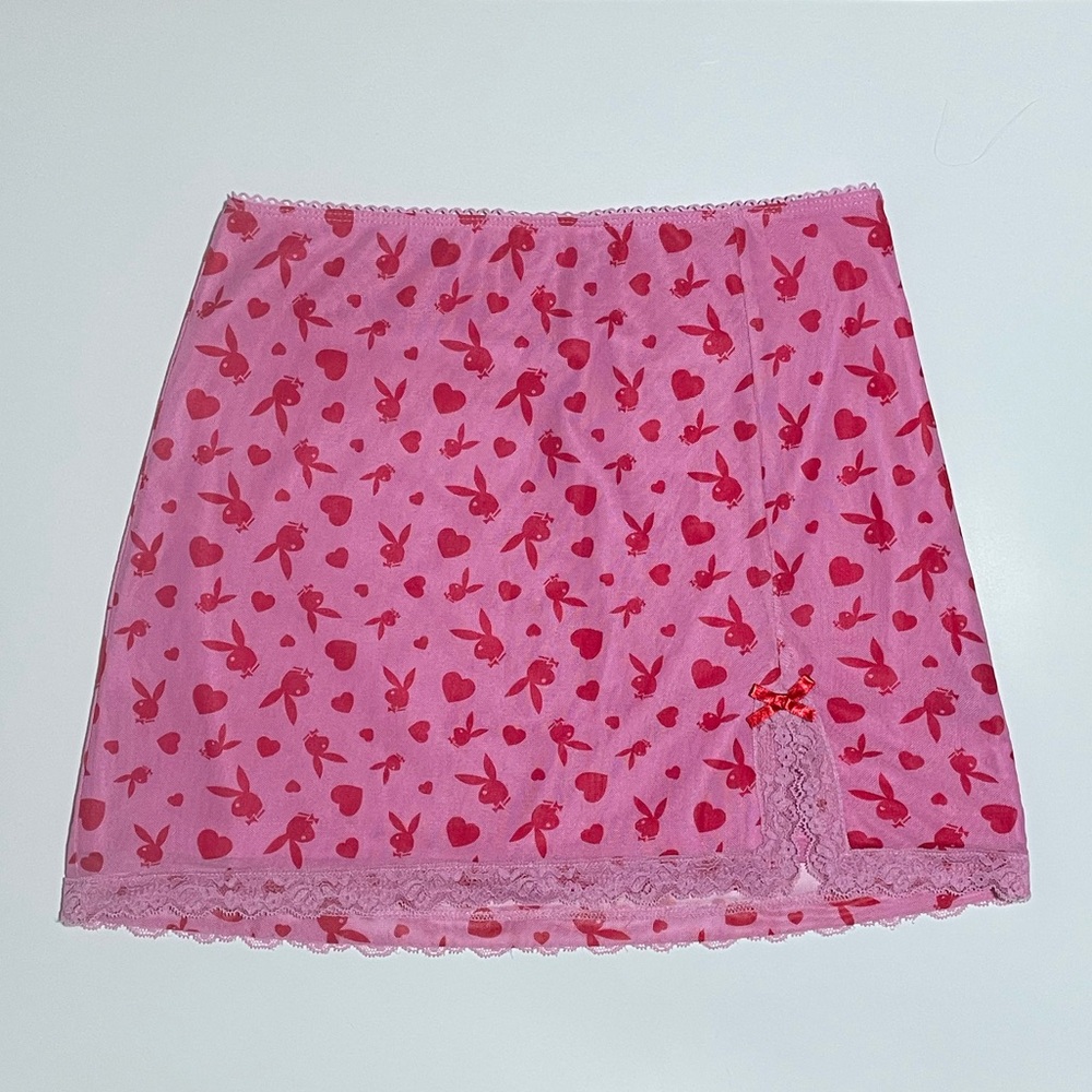 Playboy Hearts Mini Slip Skirt